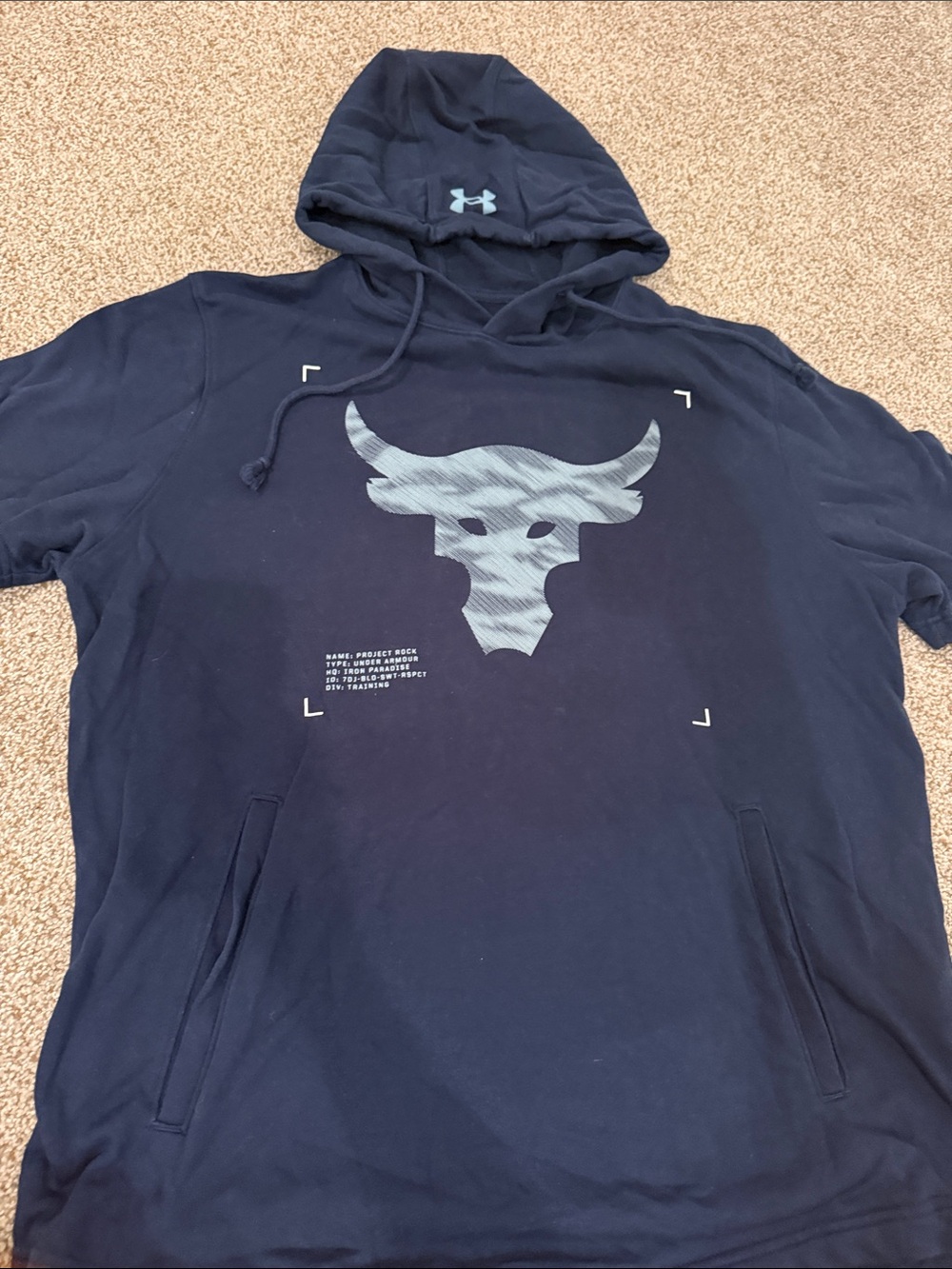Project Rock Under Armour Mens Short Sleeve Pullover Hoodie(Large)